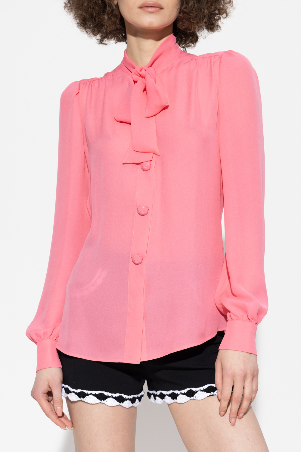 【送料&関税込】Moschino Pink Silk Blouse Moschino Cheap and Chic Pink Silk Floral Top NWT | eBay